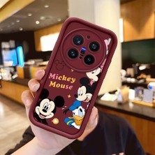 Ucuc Vivo X200 Pro Uyumlu Darbeye Dayanıklı Kamera Korumalı Bordo Silikon Baskı Desenli Kılıf
