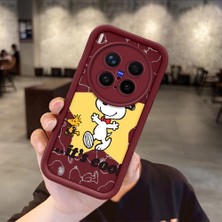 Ucuc Vivo X300 Pro Uyumlu Darbeye Dayanıklı Kamera Korumalı Bordo Silikon Baskı Desenli Kılıf