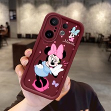 Ucuc Vivo X200 Fe Uyumlu Darbeye Dayanıklı Kamera Korumalı Bordo Silikon Baskı Desenli Kılıf