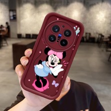 Ucuc Vivo X200 Pro Uyumlu Darbeye Dayanıklı Kamera Korumalı Bordo Silikon Baskı Desenli Kılıf