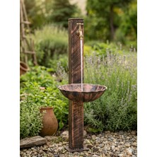 Balyaman Döküm Lavabolu Bakır Eskitme Kare Ayaklı Bahçe Çeşmesi