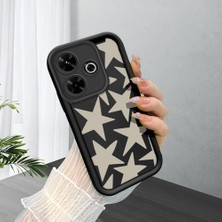 Ucuc Redmi 13/13X Uyumlu Siyah Silikon Şık Baskı Kılıf Darbeye Dayanıklı Kamera Korumalı