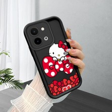 Ucuc Vivo Y28 4g Uyumlu Siyah Silikon Şık Baskı Kılıf Darbeye Dayanıklı Kamera Korumalı