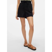 Vero Moda Yüksek Bel Regular Fit Siyah Kadın Şort Vmmymılo H/w Shorts Wvn Ga