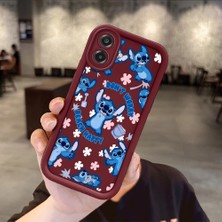 Ucuc Samsung Galaxy A07 4g Uyumlu Darbeye Dayanıklı Kamera Korumalı Bordo Silikon Baskı Desenli Kılıf