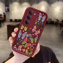 Ucuc Redmi 15 4g/5g Uyumlu Darbeye Dayanıklı Kamera Korumalı Bordo Silikon Baskı Desenli Kılıf