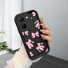 Ucuc Vivo Y27 5G/Y27S Uyumlu Siyah Silikon Şık Baskı Kılıf Darbeye Dayanıklı Kamera Korumalı