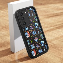 Ucuc Samsung Galaxy S22 Uyumlu Siyah Silikon Şık Baskı Kılıf Darbeye Dayanıklı Kamera Korumalı
