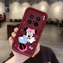 Ucuc Vivo X200 Pro Uyumlu Darbeye Dayanıklı Kamera Korumalı Bordo Silikon Baskı Desenli Kılıf