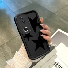 Ucuc Vivo V50 Uyumlu Siyah Silikon Şık Baskı Kılıf Darbeye Dayanıklı Kamera Korumalı