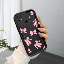 Ucuc Redmi 10C Uyumlu Siyah Silikon Şık Baskı Kılıf Darbeye Dayanıklı Kamera Korumalı