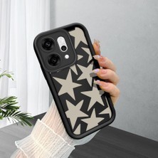 Ucuc Oppo RENO14 Pro Uyumlu Siyah Silikon Şık Baskı Kılıf Darbeye Dayanıklı Kamera Korumalı