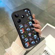 Ucuc Realme C51/C53 Uyumlu Siyah Silikon Şık Baskı Kılıf Darbeye Dayanıklı Kamera Korumalı