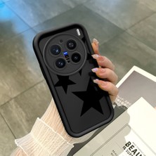 Ucuc Vivo X200 Pro Uyumlu Siyah Silikon Şık Baskı Kılıf Darbeye Dayanıklı Kamera Korumalı