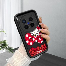 Ucuc Vivo X300 Pro Uyumlu Siyah Silikon Şık Baskı Kılıf Darbeye Dayanıklı Kamera Korumalı