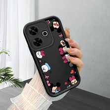 Ucuc Redmi 13/13X Uyumlu Siyah Silikon Şık Baskı Kılıf Darbeye Dayanıklı Kamera Korumalı