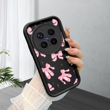 Ucuc Vivo X300 Pro Uyumlu Siyah Silikon Şık Baskı Kılıf Darbeye Dayanıklı Kamera Korumalı