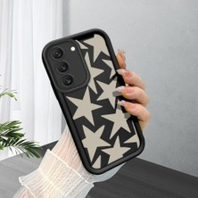 Ucuc Samsung Galaxy S22 Uyumlu Siyah Silikon Şık Baskı Kılıf Darbeye Dayanıklı Kamera Korumalı