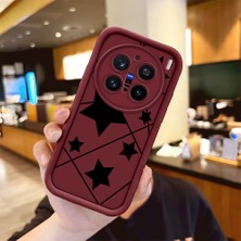 Ucuc Vivo X200 Pro Uyumlu Darbeye Dayanıklı Kamera Korumalı Bordo Silikon Baskı Desenli Kılıf