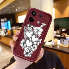 Ucuc Redmi Note 13 Pro 5g Uyumlu Darbeye Dayanıklı Kamera Korumalı Bordo Silikon Desenli Kılıf