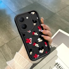 Ucuc Vivo Y27 5G/Y27S Uyumlu Siyah Silikon Şık Baskı Kılıf Darbeye Dayanıklı Kamera Korumalı