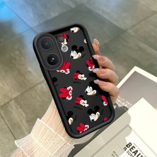 Ucuc Vivo V60 Uyumlu Siyah Silikon Şık Baskı Kılıf Darbeye Dayanıklı Kamera Korumalı