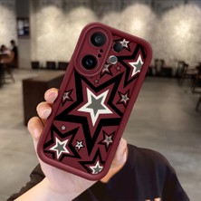 Ucuc Vivo X200 Fe Uyumlu Darbeye Dayanıklı Kamera Korumalı Bordo Silikon Baskı Desenli Kılıf