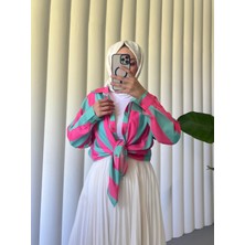 Moda Morfo Kalın Çizgili Düğmeli Gömlek -Çağla Y.