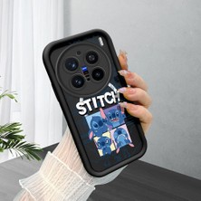 Ucuc Vivo X200 Pro Uyumlu Siyah Silikon Şık Baskı Kılıf Darbeye Dayanıklı Kamera Korumalı