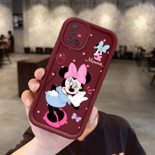 Ucuc Samsung Galaxy A51 4g Uyumlu Darbeye Dayanıklı Kamera Korumalı Bordo Silikon Baskı Desenli Kılıf