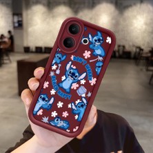 Ucuc Vivo V60 Lite 4g/5g Uyumlu Darbeye Dayanıklı Kamera Korumalı Bordo Silikon Baskı Desenli Kılıf