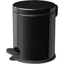 Calperia Paslanmaz Metal Pedallı Çöp Kovası - Siyah - 5 Lt