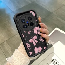 Ucuc Vivo X200 Pro Uyumlu Siyah Silikon Şık Baskı Kılıf Darbeye Dayanıklı Kamera Korumalı