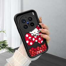 Ucuc Vivo X200 Pro Uyumlu Siyah Silikon Şık Baskı Kılıf Darbeye Dayanıklı Kamera Korumalı