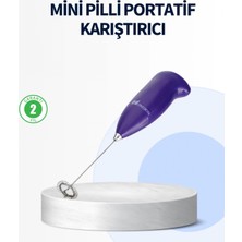 Pileli Store Pilelistore  Mini Pilli Portatif Karıştırıcı – Cappuccino, Latte, Frappe ve Kahve Köpürtücü