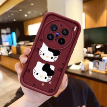 Ucuc Vivo X200 Pro Uyumlu Darbeye Dayanıklı Kamera Korumalı Bordo Silikon Baskı Desenli Kılıf