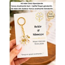 20 Adet Kartlı Epoksi Anahtarlık Yonca , Söz , Nişan, Nikah , Kına, Mevlüt Hediyelik