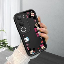 Ucuc Vivo Y29 5g Uyumlu Siyah Silikon Şık Baskı Kılıf Darbeye Dayanıklı Kamera Korumalı