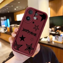 Ucuc Vivo V60 Uyumlu Darbeye Dayanıklı Kamera Korumalı Bordo Silikon Baskı Desenli Kılıf