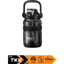 PremiumPort 1200ML Büyük Boy Tritan Su Matara, Pipetli ve Pipetsiz, Boyun Askılı