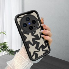 Ucuc Vivo X300 Uyumlu Siyah Silikon Şık Baskı Kılıf Darbeye Dayanıklı Kamera Korumalı