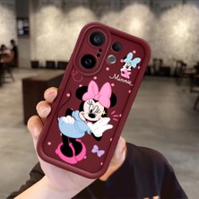 Ucuc Vivo X200 Fe Uyumlu Darbeye Dayanıklı Kamera Korumalı Bordo Silikon Baskı Desenli Kılıf