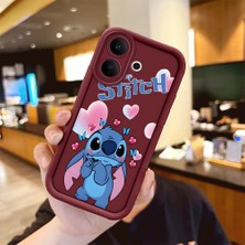 Ucuc Vivo V60 Lite 4g/5g Uyumlu Darbeye Dayanıklı Kamera Korumalı Bordo Silikon Baskı Desenli Kılıf