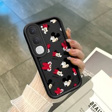 Ucuc Vivo Y31/Y21D Uyumlu Siyah Silikon Şık Baskı Kılıf Darbeye Dayanıklı Kamera Korumalı