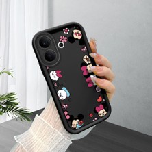 Ucuc Vivo V60 Lite 4g/5g Uyumlu Siyah Silikon Şık Baskı Kılıf Darbeye Dayanıklı Kamera Korumalı