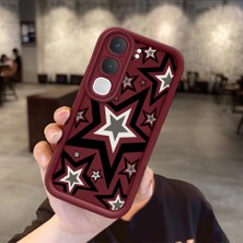 Ucuc Vivo Y31/Y21D Uyumlu Darbeye Dayanıklı Kamera Korumalı Bordo Silikon Baskı Desenli Kılıf