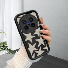Ucuc Vivo X200 Pro Uyumlu Siyah Silikon Şık Baskı Kılıf Darbeye Dayanıklı Kamera Korumalı