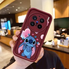 Ucuc Vivo X200 Pro Uyumlu Darbeye Dayanıklı Kamera Korumalı Bordo Silikon Baskı Desenli Kılıf
