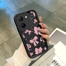 Ucuc Vivo Y27 5G/Y27S Uyumlu Siyah Silikon Şık Baskı Kılıf Darbeye Dayanıklı Kamera Korumalı