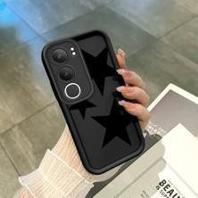 Ucuc Vivo Y19S 4G/Y19S Pro Uyumlu Siyah Silikon Şık Baskı Kılıf Darbeye Dayanıklı Kamera Korumalı
